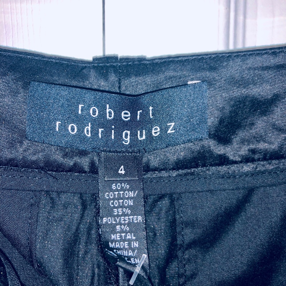 Robert Rodriguez cotton satin wide leg pant.